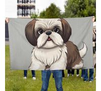 Shih Tzu Drapeau d'extérieur personnalisé pour toutes les saisons - Bannière de jardin robuste avec œillets en laiton, résistante aux intempéries et à la décoloration, décoration de cour pour balcon