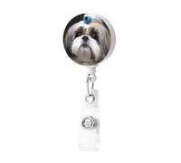 Shih Tzu - Enrouleurs de badge rétractables avec clip - Porte-badge mignon - Pour homme et femme