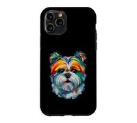 Shih Tzu Géométrique Pop Art Gros Plan Portrait Chiot Face Coque pour iPhone 11 Pro