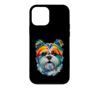 Shih Tzu Géométrique Pop Art Gros Plan Portrait Chiot Face Coque pour iPhone 12 Mini