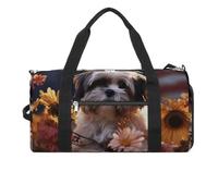 Shih Tzu Grand sac de sport pour homme et femme Motif chien et fleurs Taille unique, Style :, Taille unique