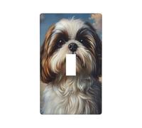 Shih Tzu Housse d'interrupteur décoratif à bascule simple pour cuisine, ferme, chambre à coucher, salle de bain