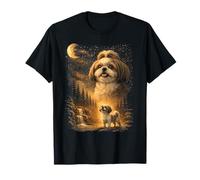 Shih Tzu Howling to The Moon Vintage 90s Funny Dog Owner T-Shirt