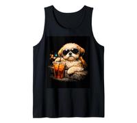 Shih Tzu Iced Coffee Late Night Chill Dog Lover Apparel Débardeur