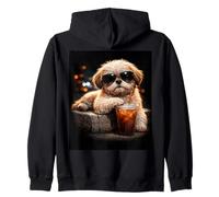 Shih Tzu Iced Coffee Late Night Chill Dog Lover Apparel Sweat à Capuche