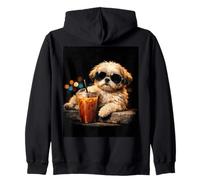 Shih Tzu Iced Coffee Late Night Chill Dog Lover Apparel Sweat à Capuche