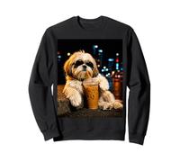 Shih Tzu Iced Coffee Late Night Chill Dog Lover Apparel Sweatshirt