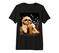 Shih Tzu Iced Coffee Late Night Chill Dog Lover Apparel T-Shirt Haut de Gamme