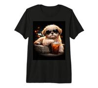 Shih Tzu Iced Coffee Late Night Chill Dog Lover Apparel T-Shirt Haut de Gamme