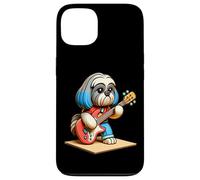 Shih Tzu Jouant de la Guitare Électrique Chien Musique Mignon Coque pour iPhone 13