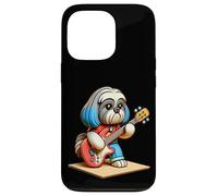Shih Tzu Jouant de la Guitare Électrique Chien Musique Mignon Coque pour iPhone 13 Pro