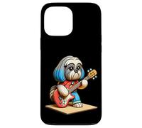 Shih Tzu Jouant de la Guitare Électrique Chien Musique Mignon Coque pour iPhone 13 Pro Max