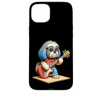Shih Tzu Jouant de la Guitare Électrique Chien Musique Mignon Coque pour iPhone 15 Plus