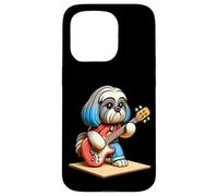 Shih Tzu Jouant de la Guitare Électrique Chien Musique Mignon Coque pour iPhone 15 Pro