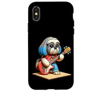 Shih Tzu Jouant de la Guitare Électrique Chien Musique Mignon Coque pour iPhone X/XS