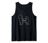 Shih Tzu Love Line Art Minimaliste Chien Mignon Peluche Chiot Débardeur