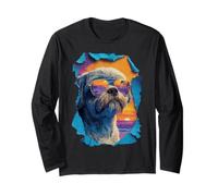 Shih Tzu Lunettes de Soleil Soleil Plage Tropical Chien Été Manche Longue