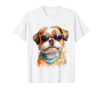 Shih Tzu Lunettes Soleil Chien Drôle Animaux Motif Imprimé T-Shirt