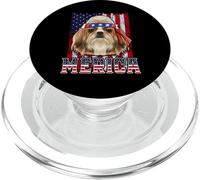 Shih Tzu Merica 4th of July Dog Funny Patriotic Flag PopSockets PopGrip pour MagSafe