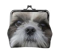 Shih Tzu Mignon,Porte-Monnaie en Cuir PU, Petit Portefeuille, Pochette à Monnaie avec Fermoir Baiser