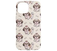 Shih Tzu Motif os de chien mignon Coque pour iPhone 15