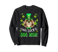 Shih Tzu One Lucky Dog Mom Funny Dogs Lover St Patricks Day Sweatshirt