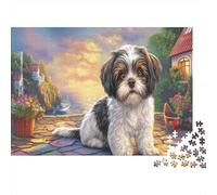 Shih Tzu par Seaside Under Starry Sky Puzzle Défiant Éducatif 1000 Pièces, Pet pour Adultes, Décoration Maison Et Cadeau Parfait 38x26cm/1000pcs