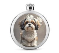 Shih Tzu Petite flasque à whisky portable en acier inoxydable anti-fuite pour fête de mariage, témoin d'honneur, cadeau de demoiselle d'honneur - 140 ml