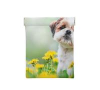Shih Tzu Petits Chiens Mignons Chiot Bouclé Animaux Champ, Sac de Rangement pour Femmes, Portefeuille supérieur à Presser, Petit Porte-Monnaie, Pochette de Changement