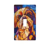 Shih Tzu Plaque murale décorative en verre teinté pour cuisine, ferme, chambre à coucher, salle de bain