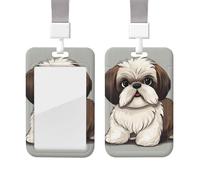 Shih Tzu - Porte-badge pour chien avec cordon étanche - Protection pour carte d'identité avec fenêtre transparente pour carte d'identité - Pour homme et femme, travail, bureau, médecin, infirmière