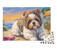 Shih Tzu Puzzle 1000 Pièces - Challenge Cérébral Adultes, Ambiance Zen, Qualité Supérieure, Déco Murale, 38x26cm/1000pcs