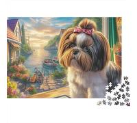 Shih Tzu Puzzle 1000 Pièces - Challenge Cérébral Adultes, Ambiance Zen, Qualité Supérieure, Déco Murale, 38x26cm/1000pcs
