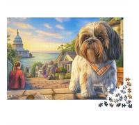 Shih Tzu Puzzle 1000 Pièces - Challenge Cérébral Adultes, Ambiance Zen, Qualité Supérieure, Déco Murale, 52x38cm/1000pcs