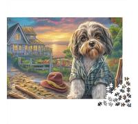 Shih Tzu Puzzle 1000 Pièces - Challenge Cérébral Adultes, Ambiance Zen, Qualité Supérieure, Déco Murale, 52x38cm/1000pcs