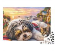 Shih Tzu Puzzle 1000 Pièces - Challenge Cérébral Adultes, Ambiance Zen, Qualité Supérieure, Déco Murale, 52x38cm/1000pcs