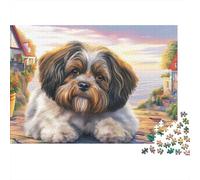 Shih Tzu Puzzle 1000 Pièces - Challenge Zen, Carte Géographique À Assembler, Poster Inclus, Cadeau Éducatif, 38x26cm/1000pcs