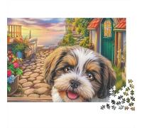 Shih Tzu Puzzle 1000 pièces - Challenge Zen pour Adultes, Carton Recyclé, Idée Cadeau Originale, Poster Inclus, 52x38cm/1000pcs