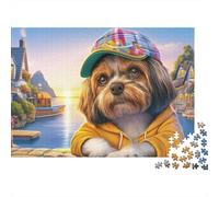 Shih Tzu Puzzle 1000 pièces - Challenge Zen pour Adultes, Carton Recyclé, Idée Cadeau Originale, Poster Inclus, 52x38cm/1000pcs