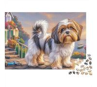 Shih Tzu Puzzle 1000 pièces - Challenge Zen pour Adultes, Carton Recyclé, Idée Cadeau Originale, Poster Inclus, 70x50cm/1000pcs
