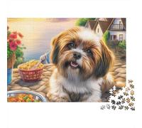 Shih Tzu Puzzle 1000 pièces - Challenge Zen pour Adultes, Carton Recyclé, Idée Cadeau Originale, Poster Inclus, 70x50cm/1000pcs