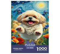 Shih Tzu Puzzle 1000 Pièces Jouet Divertissement Créatif De l'art De La Décoration Animaux de Compagnie Chien Jeu Éducatif Challenge Toy Adultes & Enfants des 14 Ans 38x26cm/1000pcs