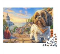 Shih Tzu Puzzle 1000 Pièces - Moment Zen, Jeu Créatif, Défi Cérébral pour Adultes, Packaging Décoratif, 38x26cm/1000pcs