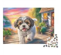 Shih Tzu Puzzle 1000 Pièces - Moment Zen, Jeu Créatif, Défi Cérébral pour Adultes, Packaging Décoratif, 52x38cm/1000pcs