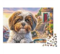 Shih Tzu Puzzle 1000 Pièces - Moment Zen, Jeu Créatif, Défi Cérébral pour Adultes, Packaging Décoratif, 52x38cm/1000pcs