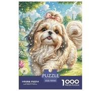 Shih Tzu Puzzle 1000 Pièces - Puzzle Cozy Soir D’Hiver, Carton Premium, Challenge en Duo, Poster pour Déco, 70x50cm/1000pcs