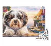 Shih Tzu Puzzle en Carton Chemin côtier menant à Un Phare 1000 Pièces Papier pour Experts Résistant À La Déchirure Anti-Stress Décoration Murale Nouveau Modèle sans Toxique 52x38cm/1000pcs