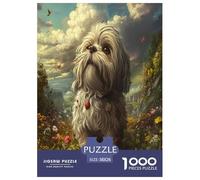 Shih Tzu Puzzles 1000 Pieces Cadeau Unique Jeu Éduchatif Défi Jouet À De Qualité Supérieure Peinture Art pour Adultes Enfants 38x26cm/1000pcs