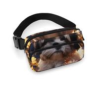 Shih Tzu Sac banane tendance avec sangle réglable pour entraînement en plein air cyclisme Unisexe Blanc 20 x 13 cm, blanc, 20x13cm, Sac banane