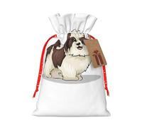 Shih Tzu Sac de Noël avec cordon de serrage Motif chien Taille M